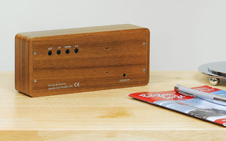 Teak Slab Design Clock With Red Led