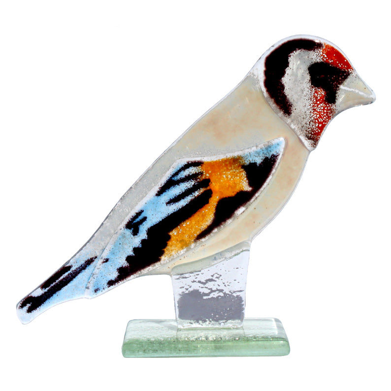 Lovely Goldfinch Fused Glass Ornament