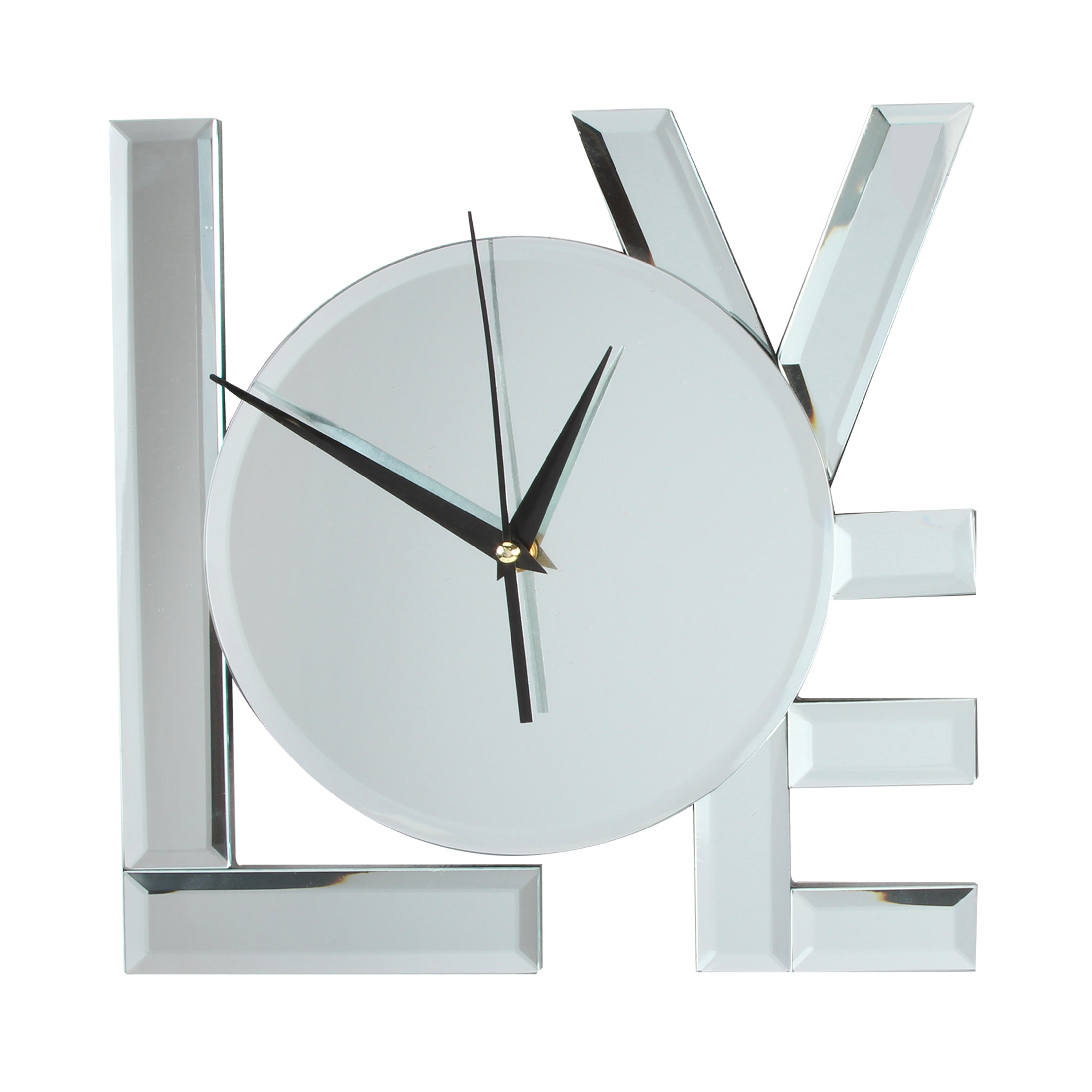Love Themed Mirror Wall Clock