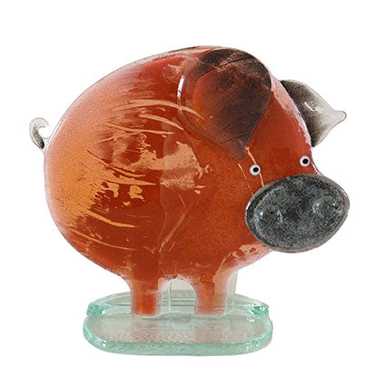 Funky Fun Fused Glass Pig