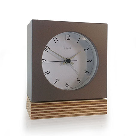 Brown Square Ply Alarm Clock