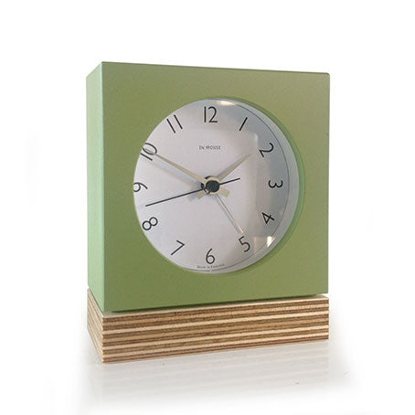 Green Square Ply Alarm Clock