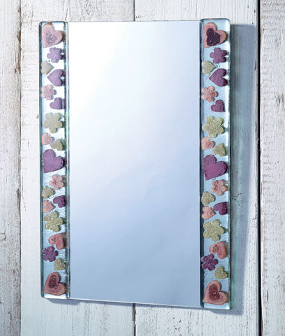 Jumble Panels Fused Glass Mirror