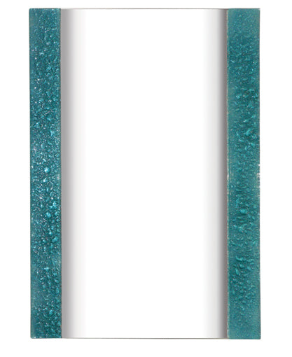 Aqua Bubbles Panels Fused Glass Mirror