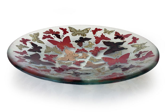 Jumble Butterfly 28Cm Fused Glass Dish