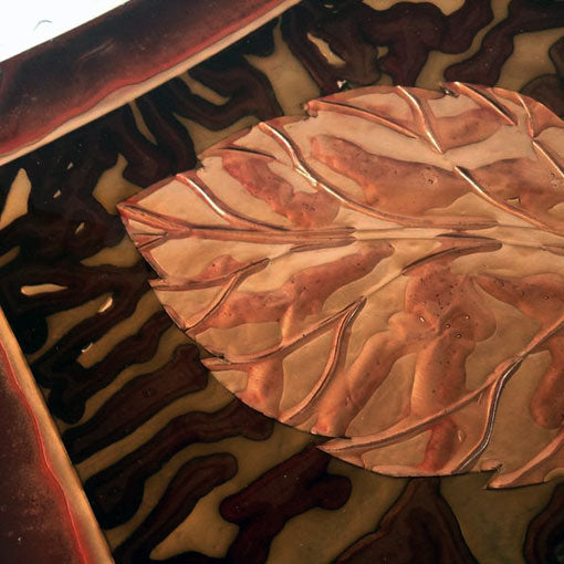 Designer Leaf 30Cm Fused Glass Dish