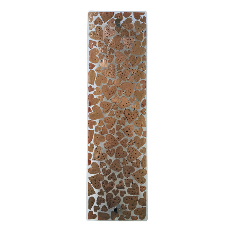 Golden Hearts Glass Wall Panel