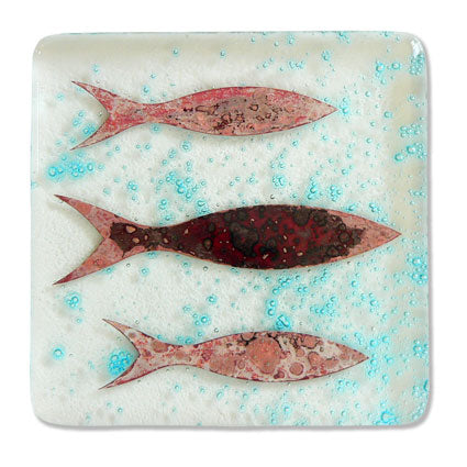 Cornish Pilchard Handmade Glass Coaster