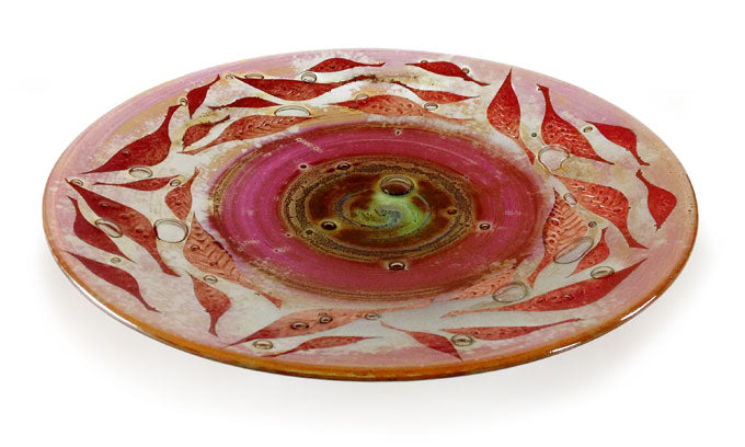 Autumn Leaves 38Cm Fused Glass Dish