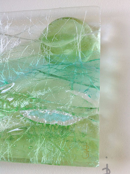 Box Framed Fused Pastel Landscape Glass Artwork