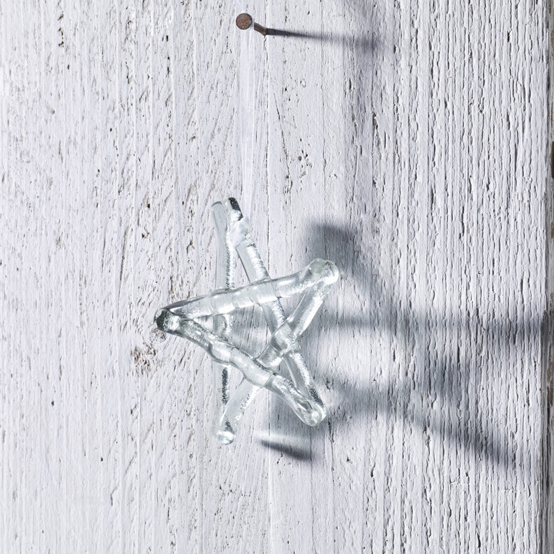 Fused Glass Clear Christmas Star