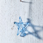 Glass Christmas Star In Pastel Blue