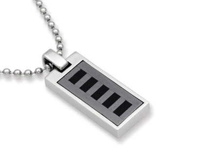 Hematite and Onyx Stainless Steel Pendant