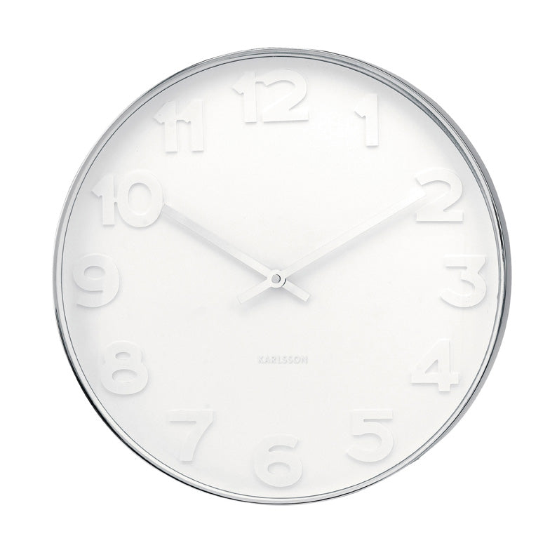 Elegant All White Wall Clock