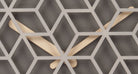 Honeycomb Effect Grey Wood Clock With Discrete Hands