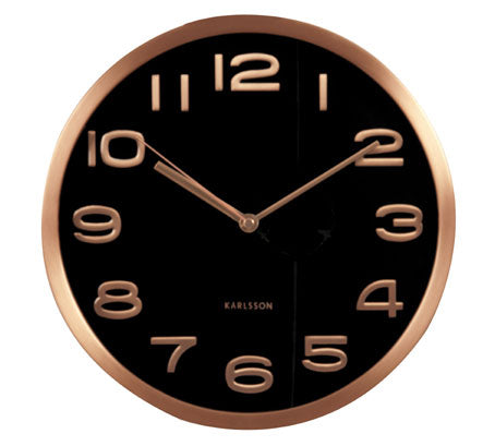 Black And Copper Finish Clock