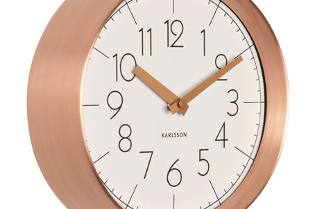 Convex Wall Clock In White And Copper