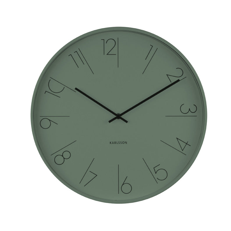 Mod Steel Wall Clock In Grey-Green