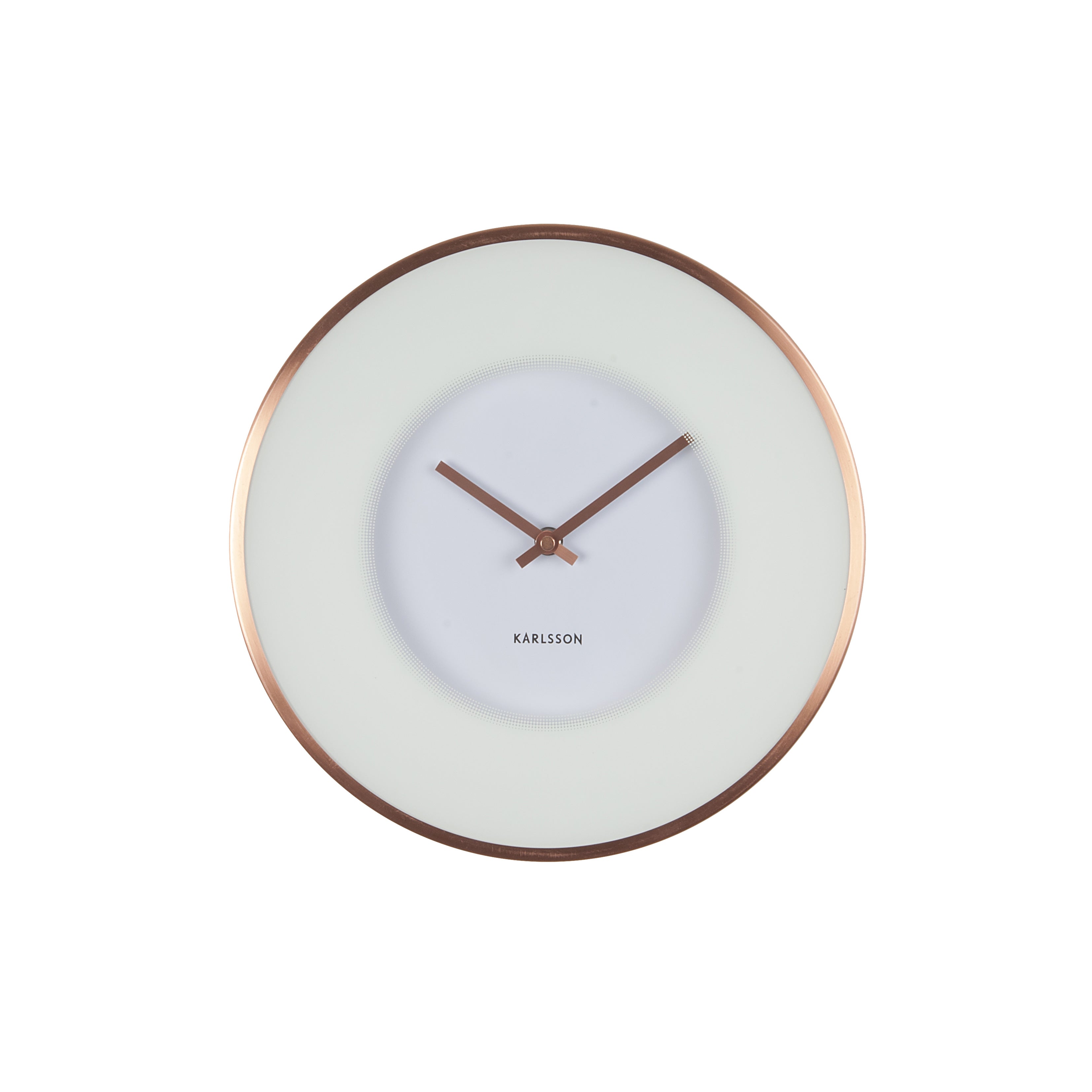 Refined Wall Clock In White And Copper