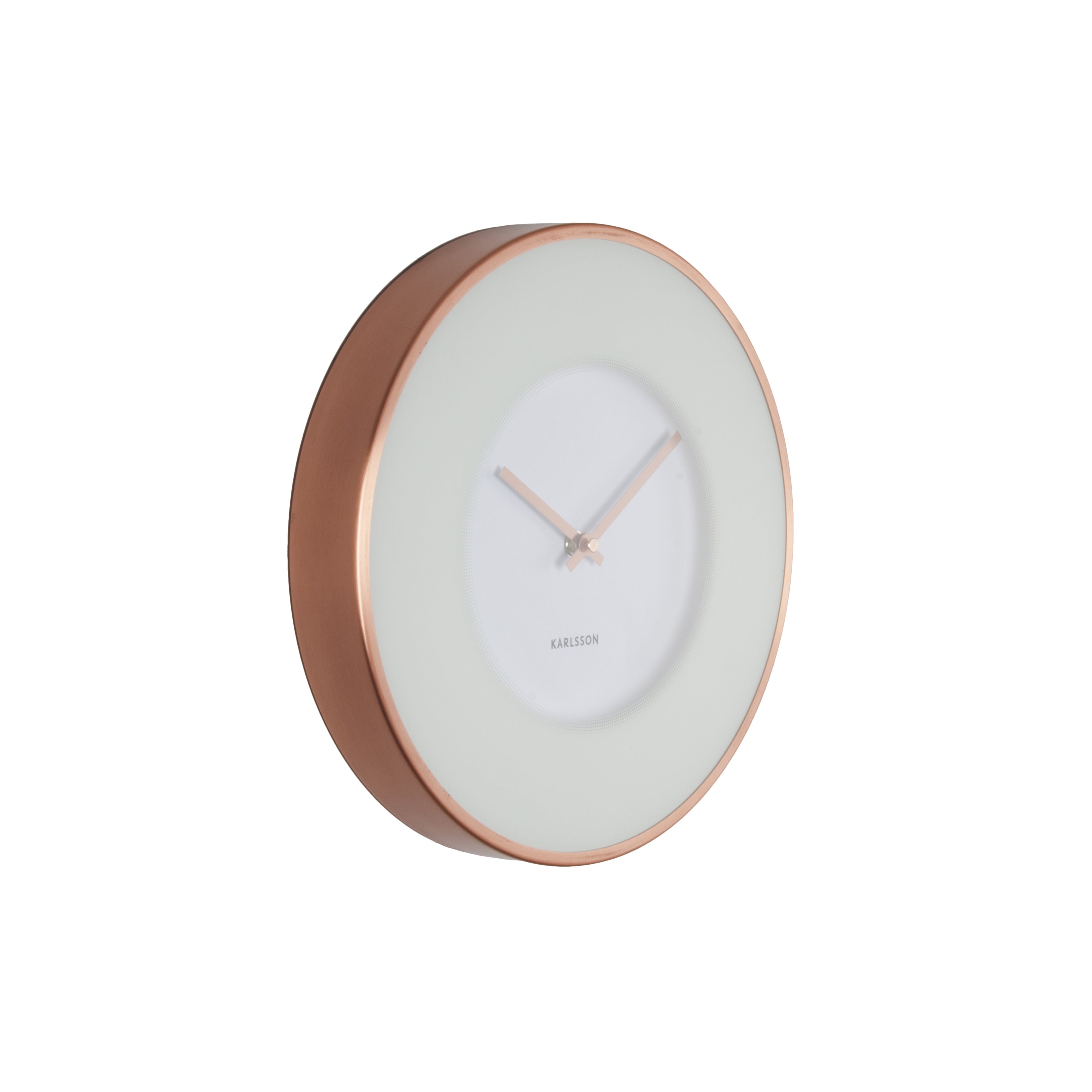 Refined Wall Clock In White And Copper