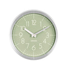 Pastel Green Brushed Aluminium Wall Clock
