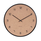 Contemporary Cork Wall Clock With Black Case