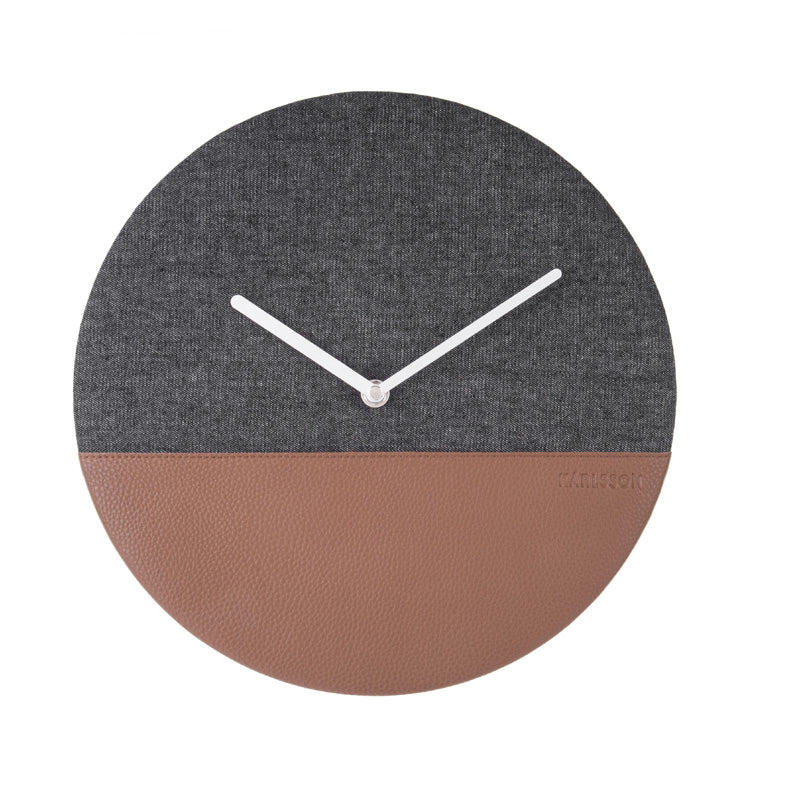 Trendy Leather And Grey Jeans Wall Clock