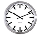 Polished Steel Round Station Clock