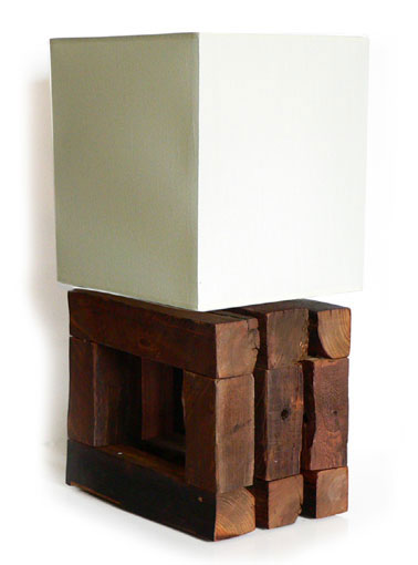 Reclaimed Wood Hollow Table Lamp