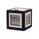 Fun Cube Digital Alarm Clock In Black And Gold