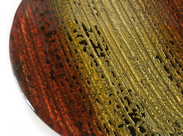 Golden Sunset Fused Glass Bowl