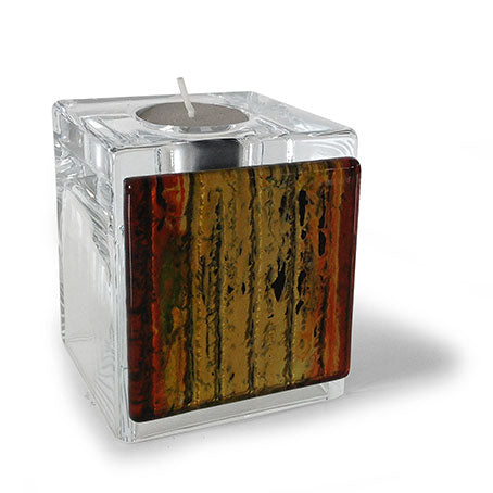 Golden Sunset Glass Tea Light