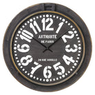 28 Rue Murillo Wood-Style Clock In Black And Gold