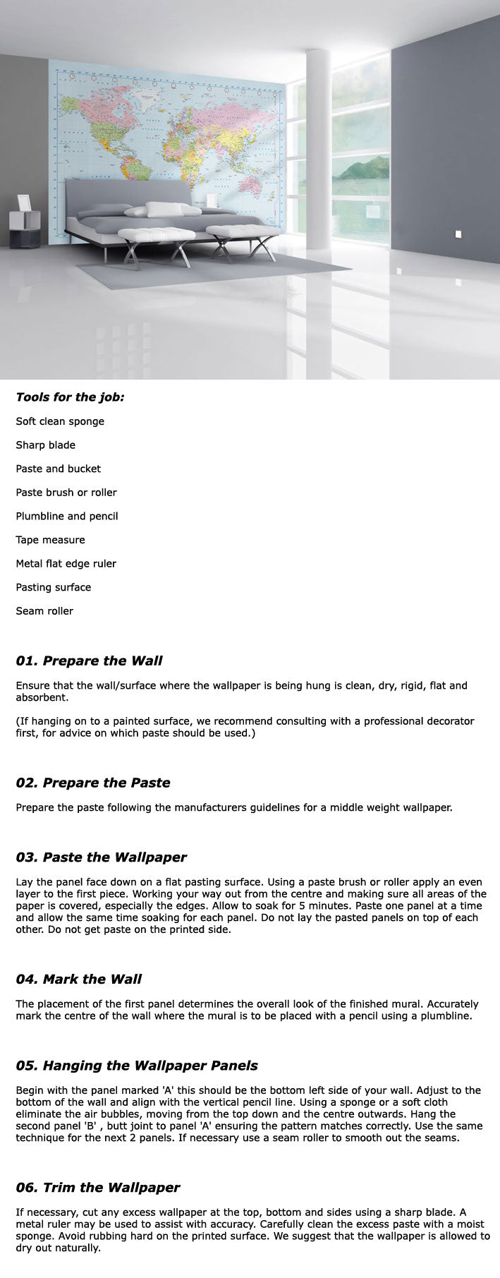 World Map Statement Wall Wallpaper Mural - 10Ft X 7.6Ft!!