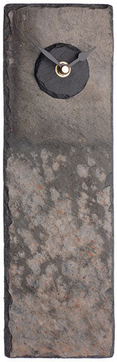 Black Slate Moon Clock On Oblong Backdrop