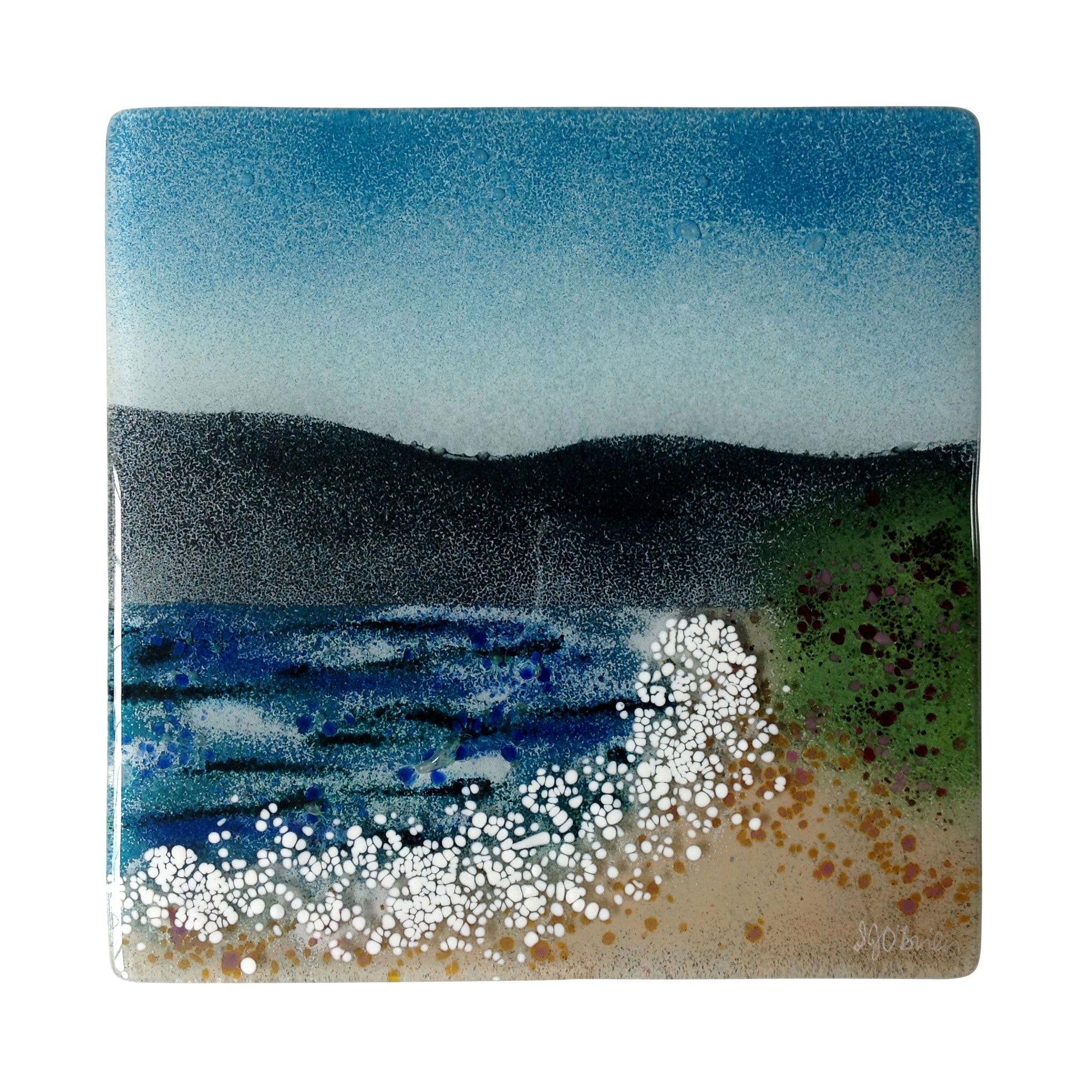 Seashore Fused Glass Wall Panel