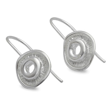 Chunky Loop With Textured Silver Earrings