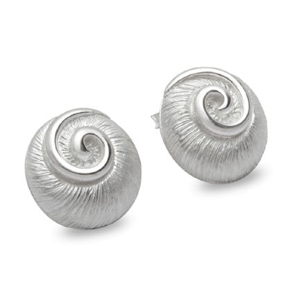 Swirl Design Textured Silver Earrings