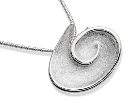Abstract Swirl Design Silver Pendant