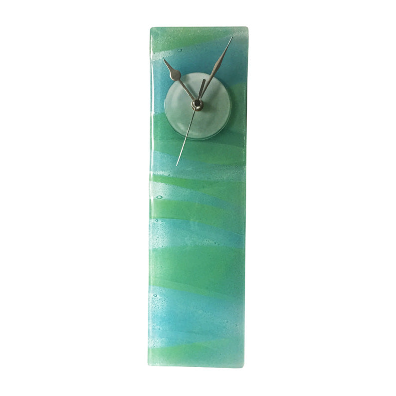 Sea Green Glass Fused Glass Wall Clock