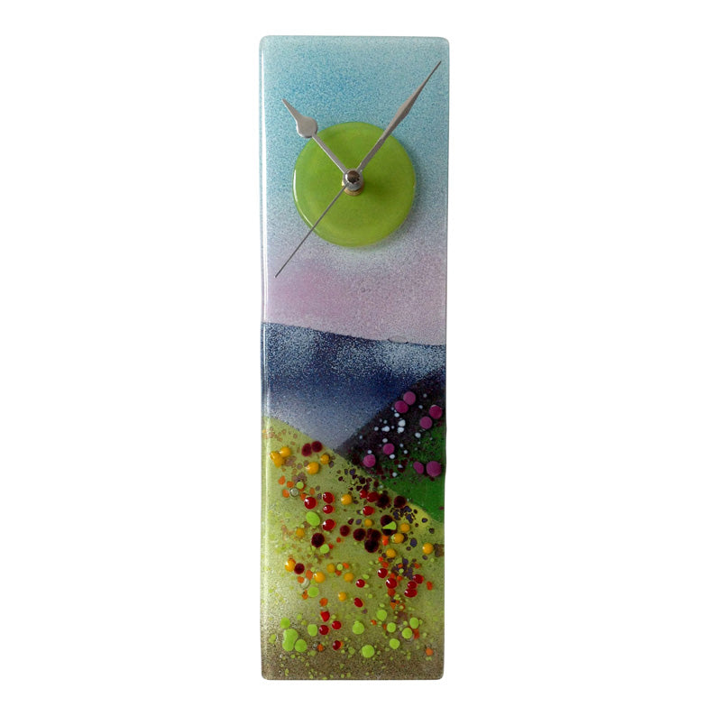 Scenic Countryside Fused Glass Wall Clock