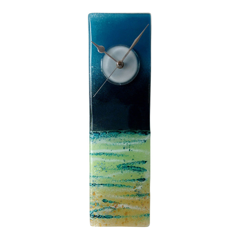 Evening Beach Fused Glass Wall Clock