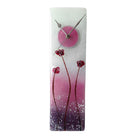 Purple Poppies Fused Glass Wall Clock
