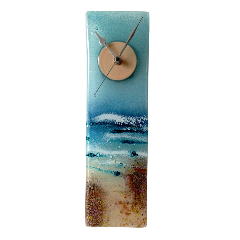 Sand And Sea Fused Glass Wall Clock