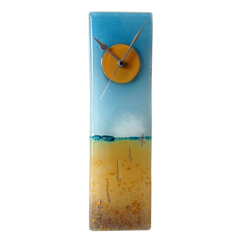 Sandy Beach Fused Glass Wall Clock