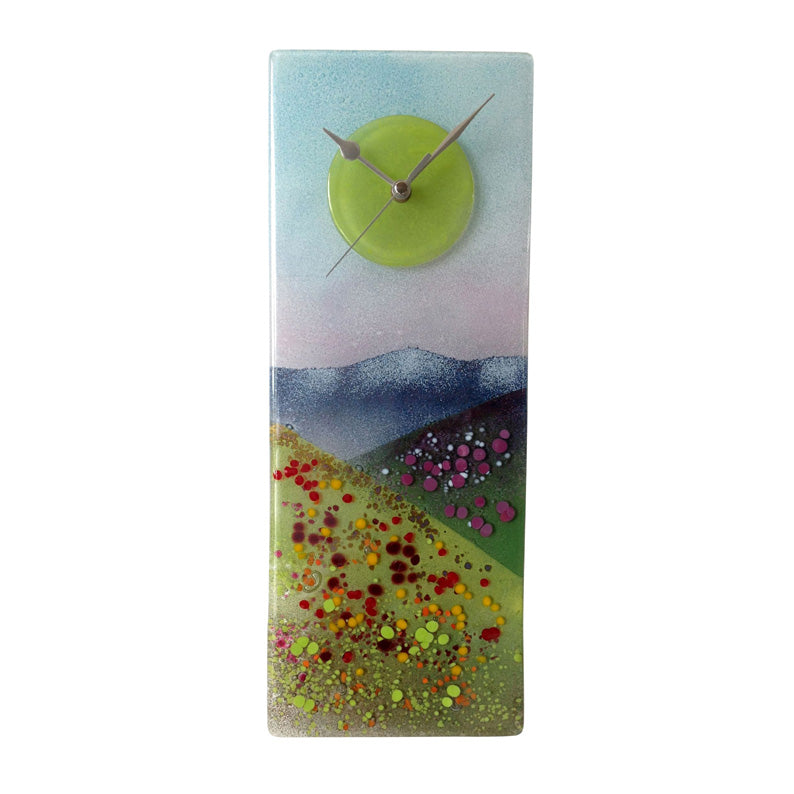 Scenic Countryside Fused Glass Wall Clock