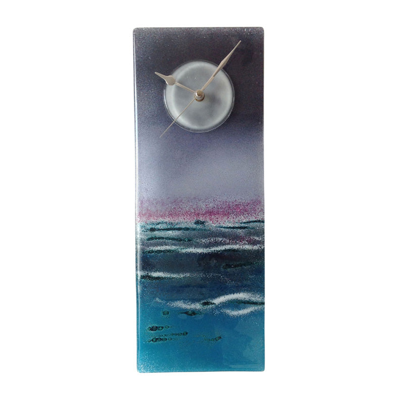 Beach At Night Fused Glass Wall Clock