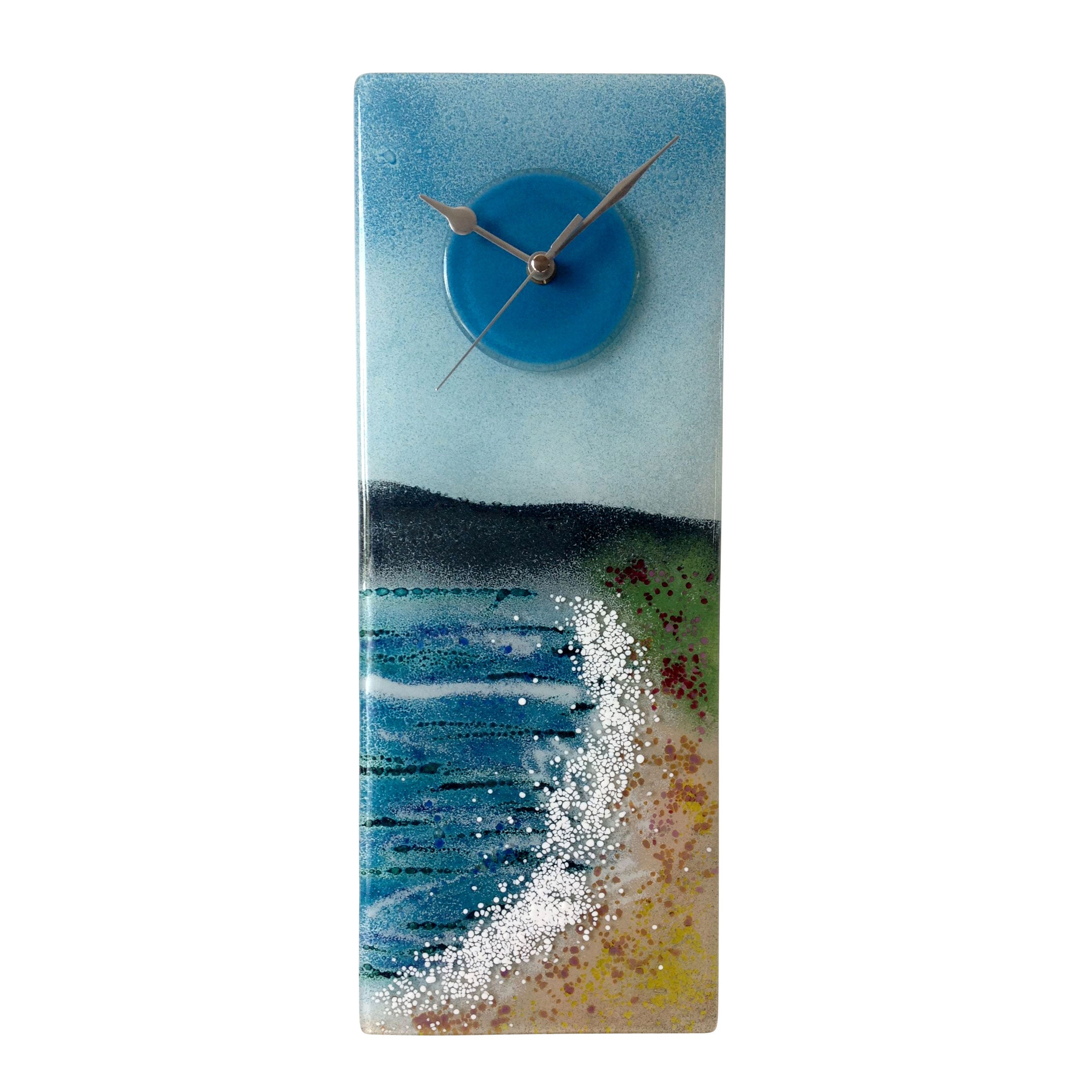 Seashore Fused Glass Wall Clock