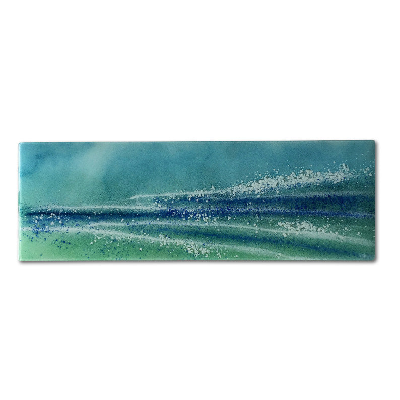 Ocean Waves Fused Glass Panel