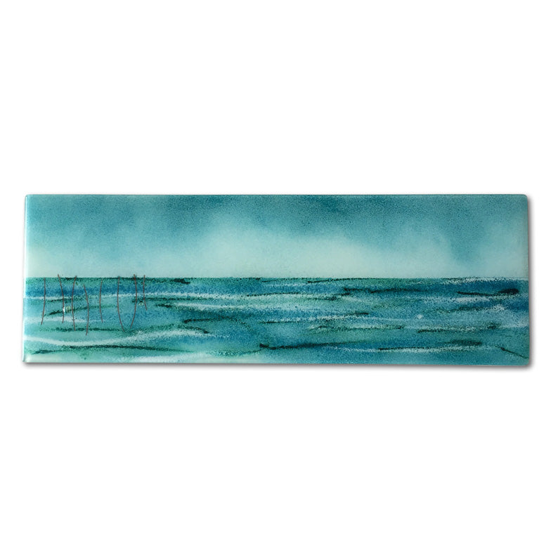 Blue Fields Fused Glass Panels